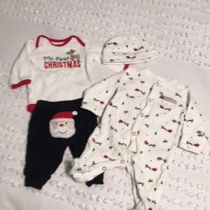 Bundle 4piece Set My First Christmas Santa nb newborn